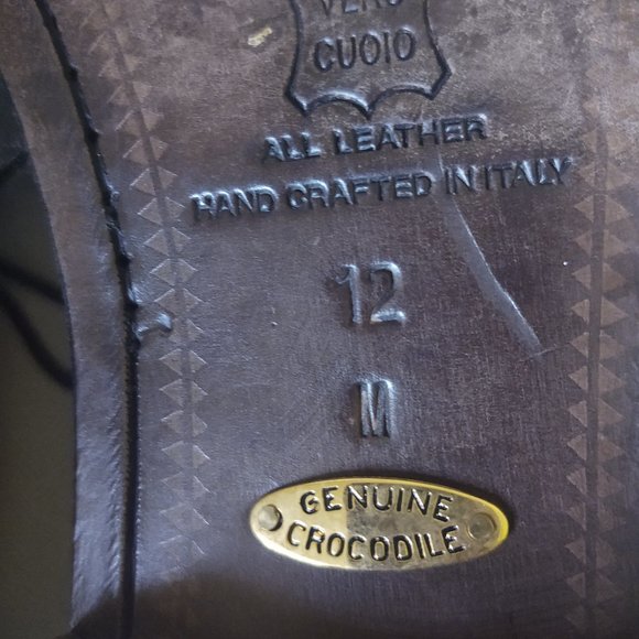 Zelli Men's Crocodile Leather Shoes - BLACK 12M - Picture 3 of 12